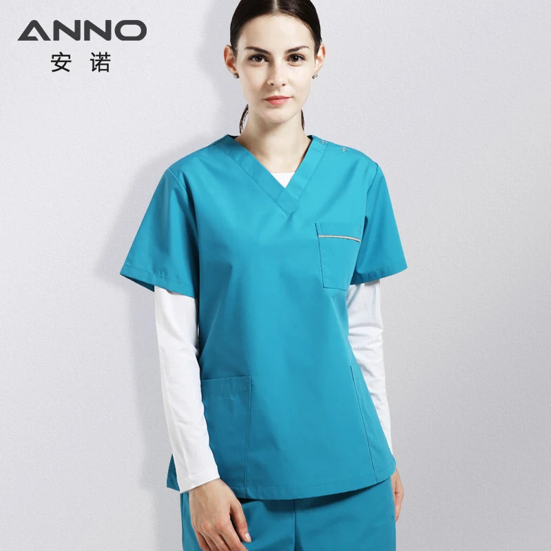 ANNO Scrubs Set Work Wear Hospital Classic Form Foctor Woman Man Nursing Uniform Dental Clothing
