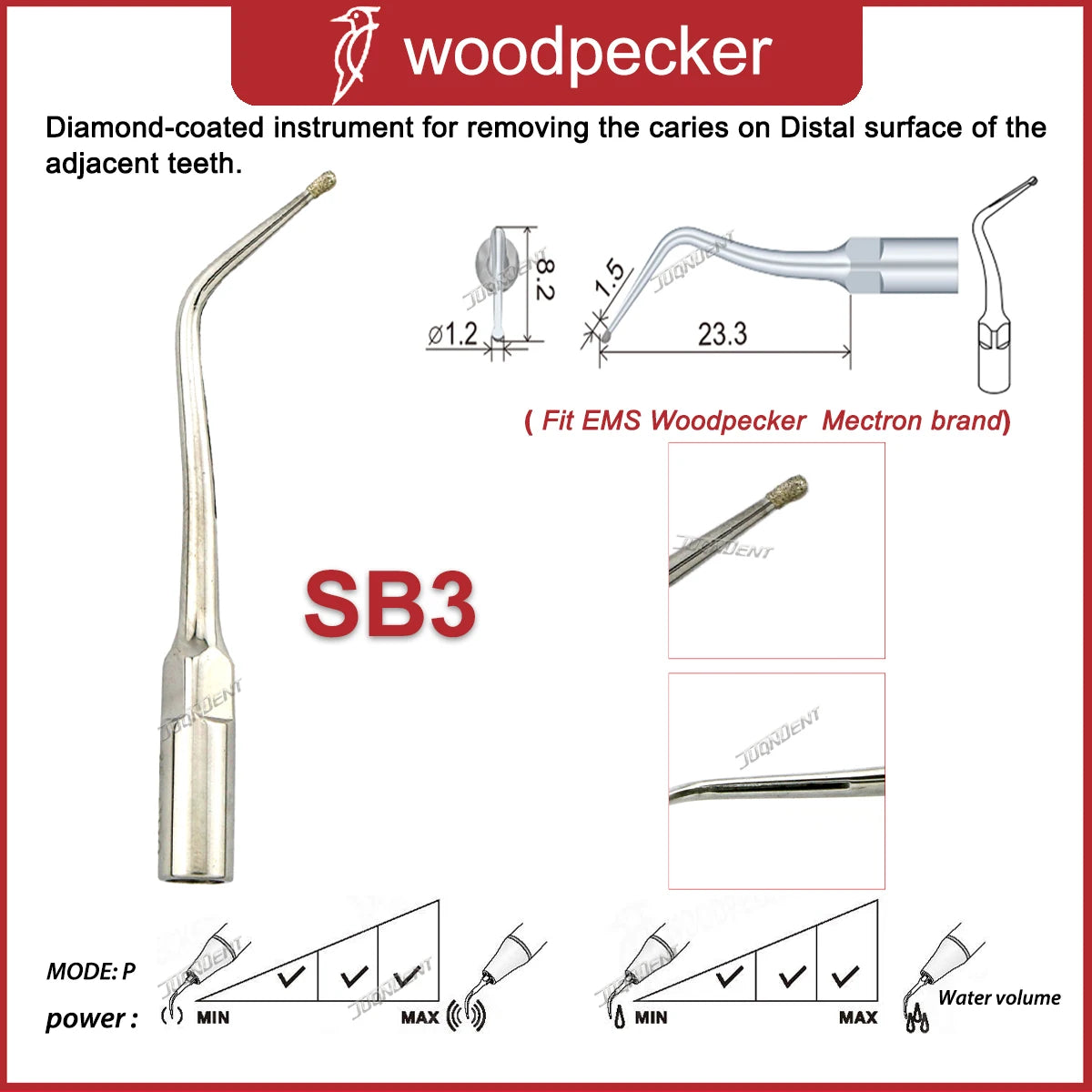 Woodpecker Scaler Tips Dental Ultrasonic Scaler Tip For Cavity Preparation Fit EMS Mectron Ultrasonic Scaler Handpieces SB3