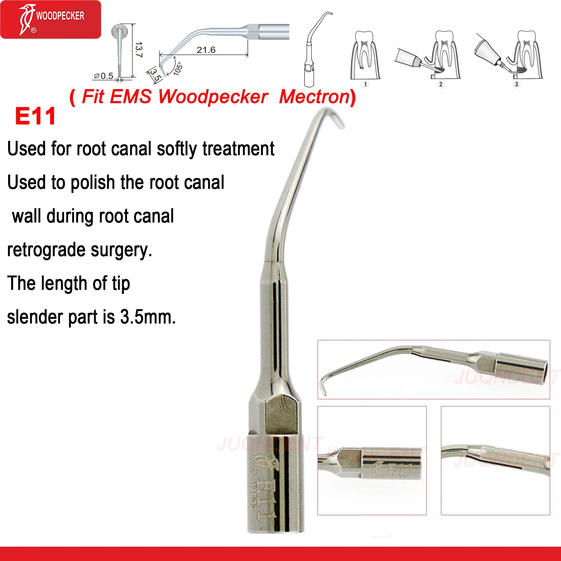 Woodpecker Dental Ultrasonic Scaler Piezo Build In UDS N2/N3 Scaler Tips For Teeth Scaling Endodontics Periodontics Fit EMS E11