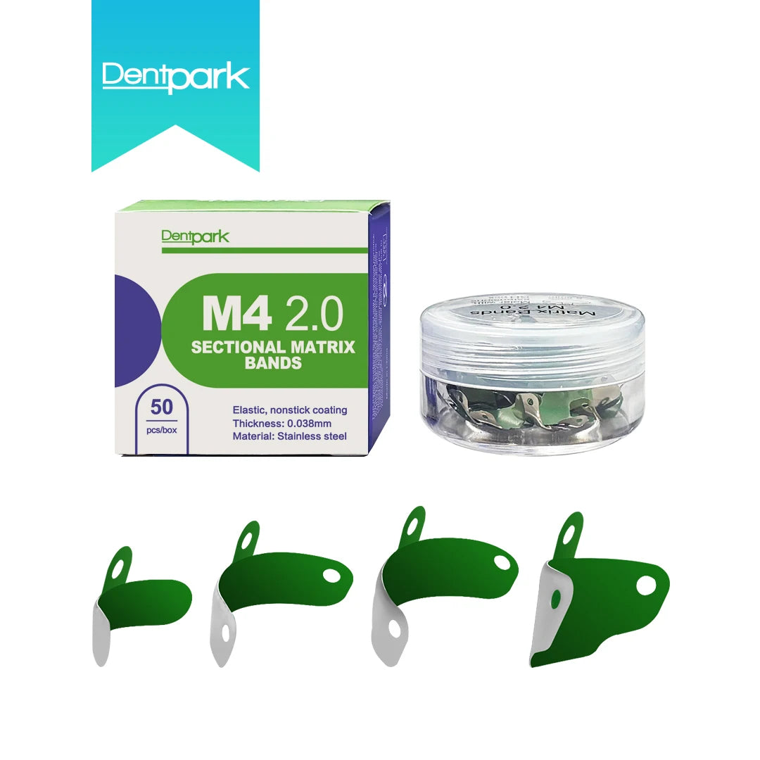 Dentpark/50pcs Dental Sectional Matrix Bands M4 2.0 with Non-Stick coating and elastic stainless material Contoured Matrices