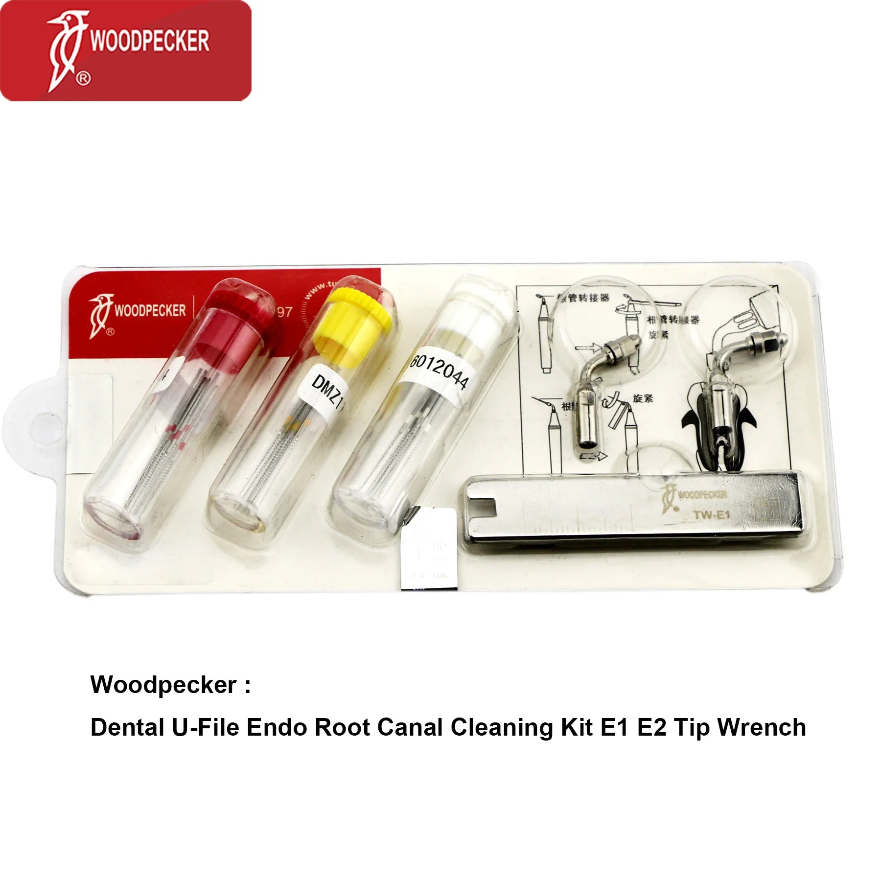 Woodpecker Dental Ultrasonic Perio Scaler Tips Root Canal Cleaning Kit U-file E1 E2 Wrench Fit EMS UDS Scaler Handpiece Surgical Woodpecker Kit