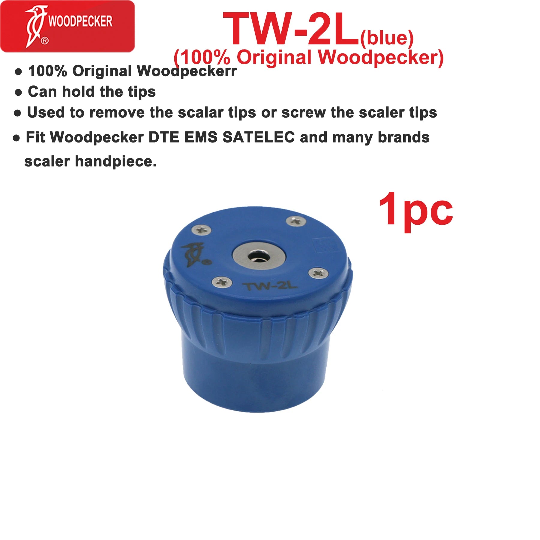 Woodpecker DTE Dental Ultrasonic Scaler Torque Wrench Scaler Tips key TW-1L TW-2L Fit EMS SATELEC NSK Scaler Handpiece TW-2L blue 1pc