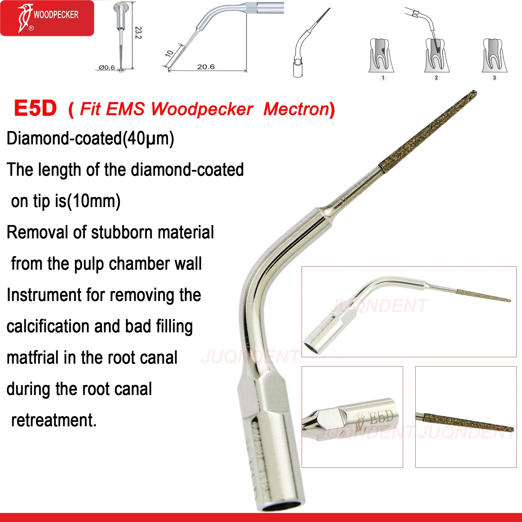 Woodpecker Dental Ultrasonic Scaler Piezo Build In UDS N2/N3 Scaler Tips For Teeth Scaling Endodontics Periodontics Fit EMS E5D