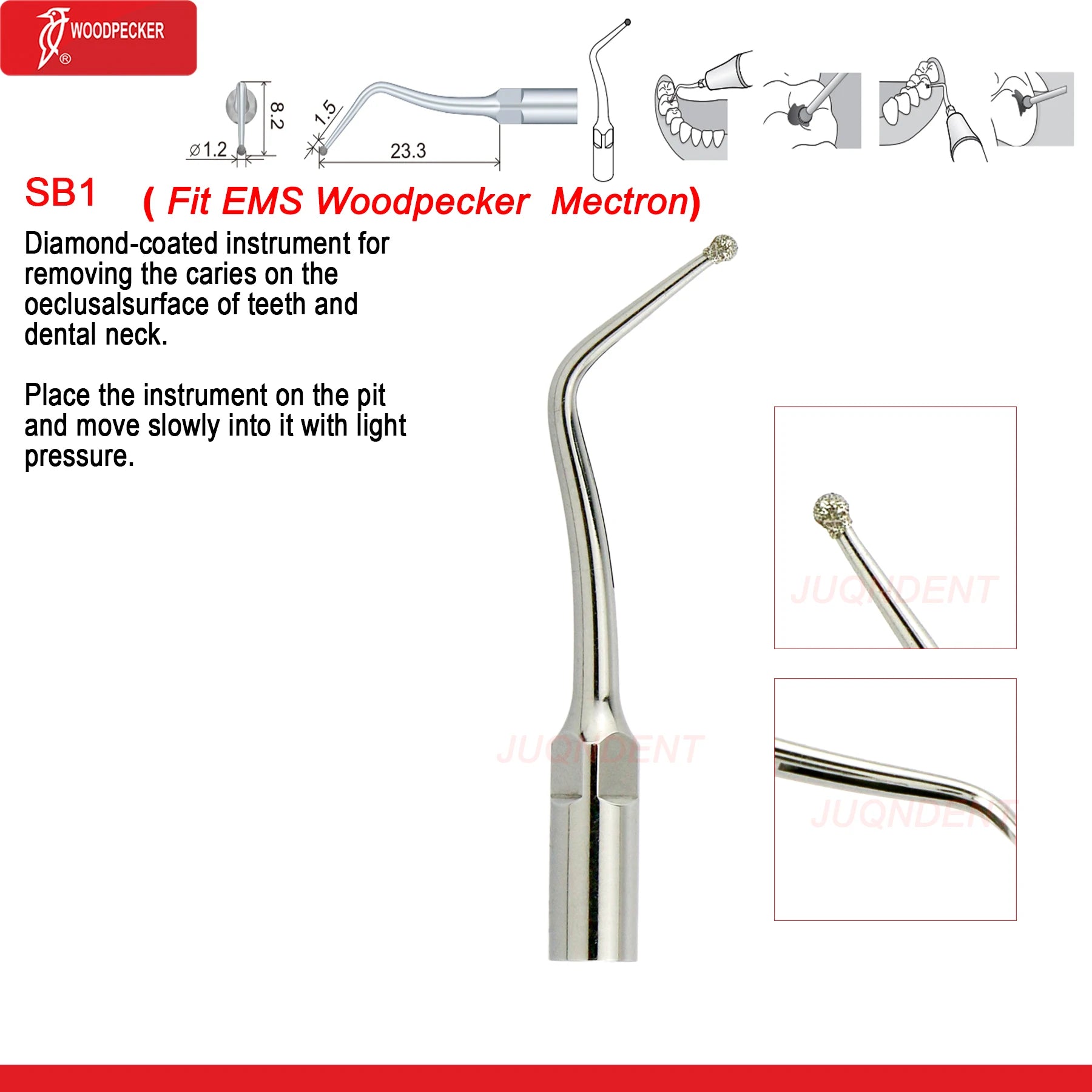 Woodpecker Dental Ultrasonic Scaler Piezo Build In UDS N2/N3 Scaler Tips For Teeth Scaling Endodontics Periodontics Fit EMS SB1
