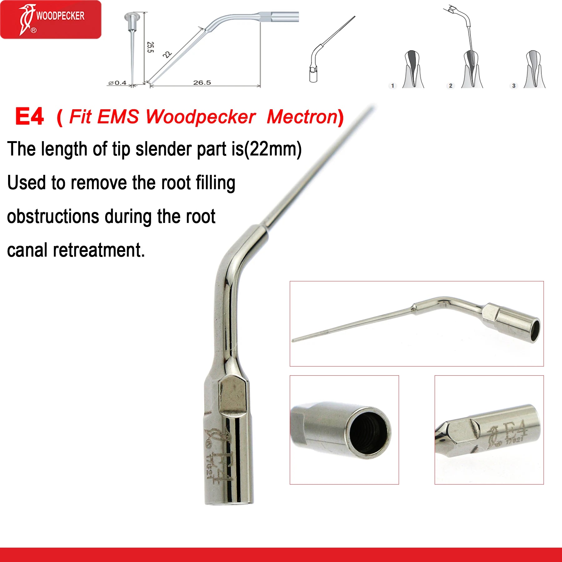 Woodpecker Dental Ultrasonic Scaler Piezo Build In UDS N2/N3 Scaler Tips For Teeth Scaling Endodontics Periodontics Fit EMS E4