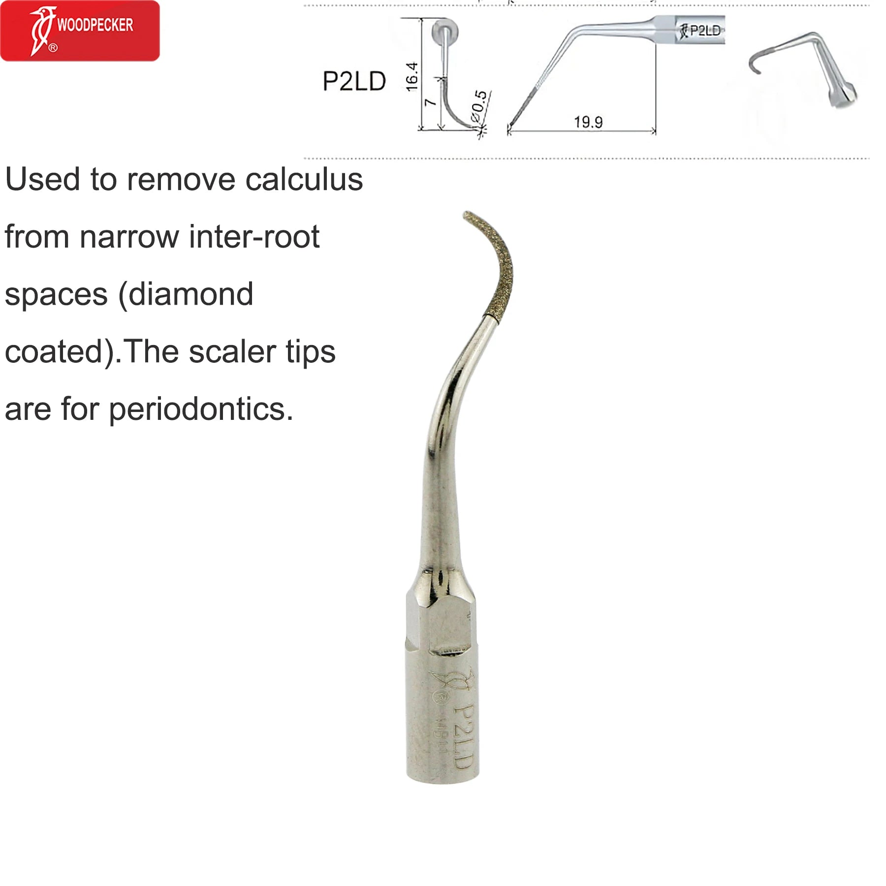 Original Woodpecker Dental Ultrasonic Scaler Tips Dentistry Ultrasound Tip P E G SB For Teeth Cleaning Dental Products Fit EMS P2LD