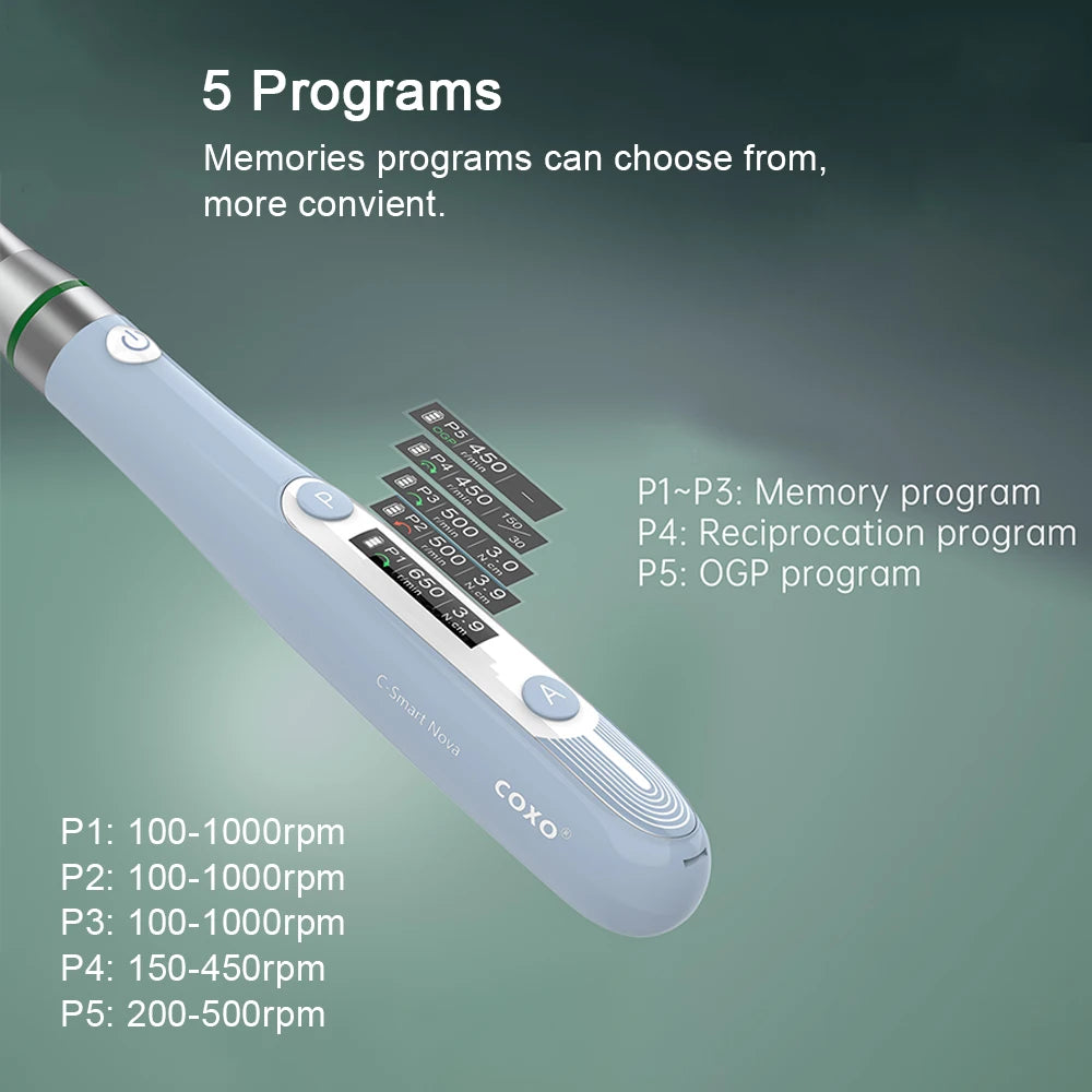 Dental Endo Motor COXO C-SMART NOVA Wireless 16:1 Head 360° Adjustable Handpiece for Root Canal Treat T-Mode Endodontic Motor
