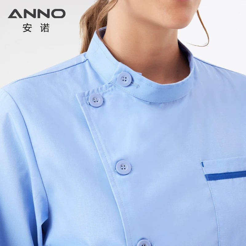 ANNO Standing Collar Paramedic Dental Coveralls Long Sleeves Medical Scrubs Set Nurse Tunic Hospital Nursing Staff Uniforms