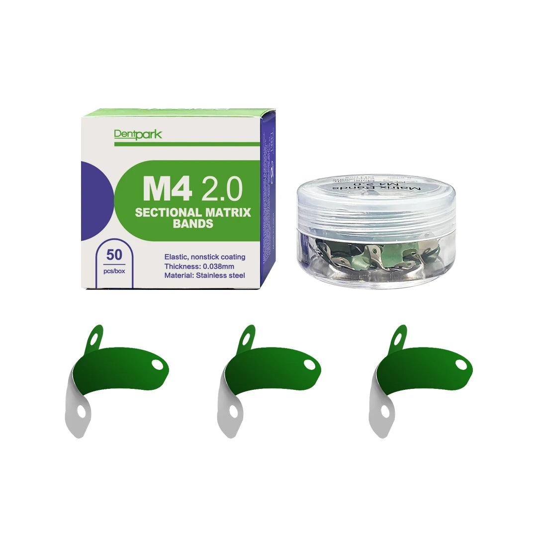 Dentpark/50pcs Dental Sectional Matrix Bands M4 2.0 with Non-Stick coating and elastic stainless material Contoured Matrices large