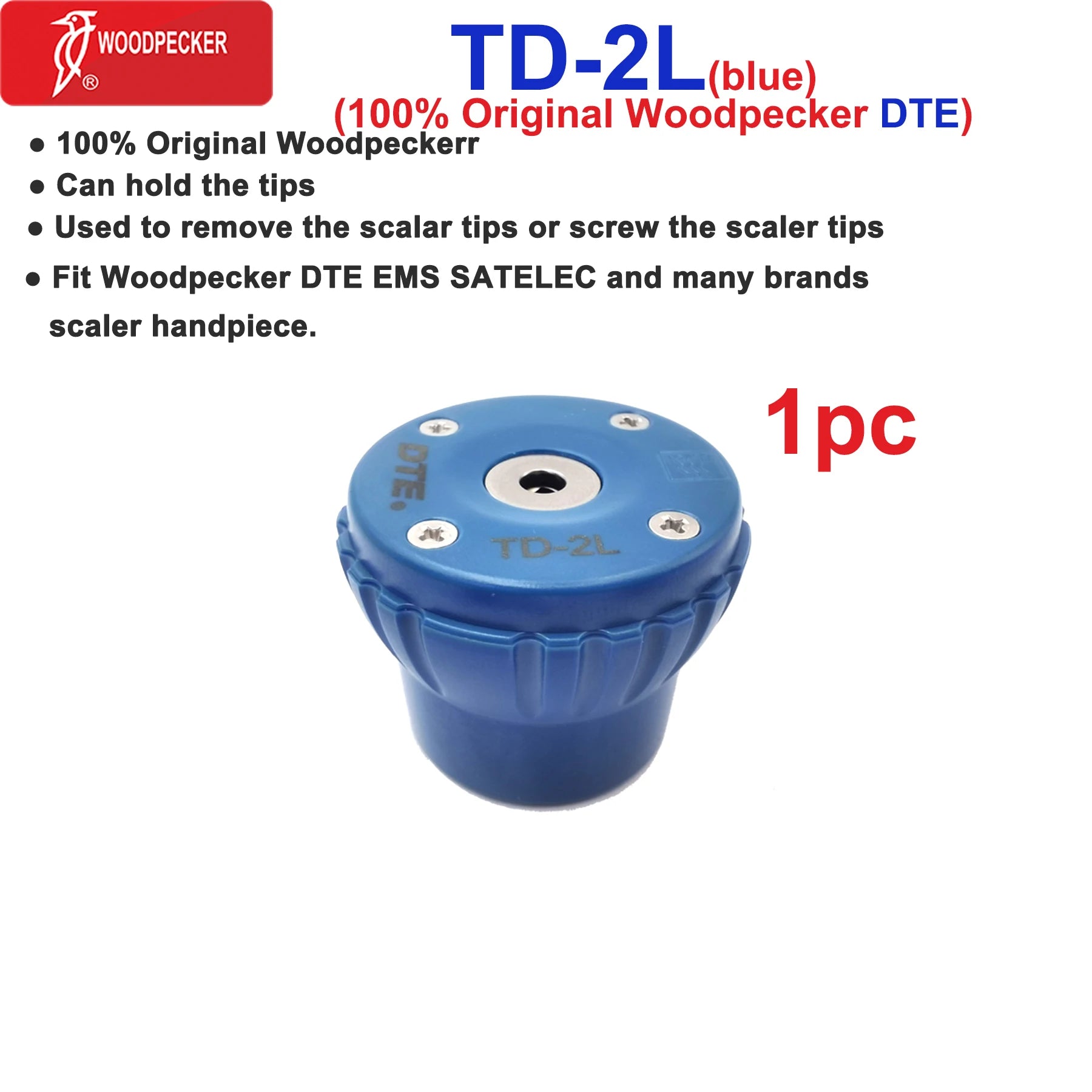 Woodpecker DTE Dental Ultrasonic Scaler Torque Wrench Scaler Tips key TW-1L TW-2L Fit EMS SATELEC NSK Scaler Handpiece TD-2L blue 1pc