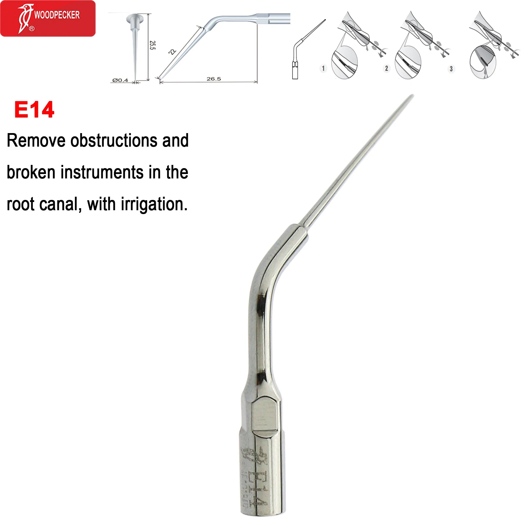 Woodpecker DTE Dental Ultrasonic Scaler Tips Scaling Endo Tip Dentistry Instruments Medical Accessories Fit EMS Satelec NSK E14