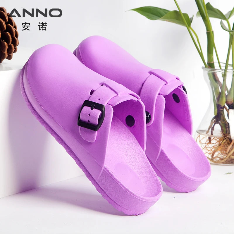 ANNO EVA Soft Shoes Clinical Hospital Clogs Slippers Shoes Man Women Shoes with Strap Work Clog Doctor Nurse Shoes Flat Footwear