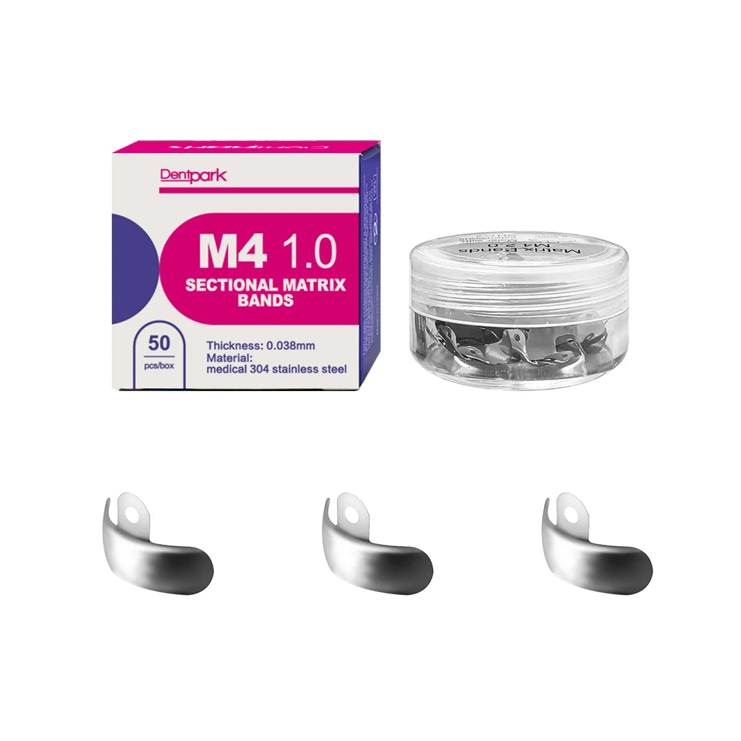 Dentpark Dental Sectional Matrix System Set Metal Matrices Bands Resin Clip Clamp Separating Ring Autoclavable Dentist Tools Deciduous 50pcs