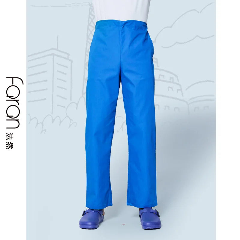 ANNO Work Trouser Doctor Nurse Uniform Bottoms Cotton More Pockets Dental Scrubs Pants SPA Nursing Scrub Pants FRPT1904-GuLanSe