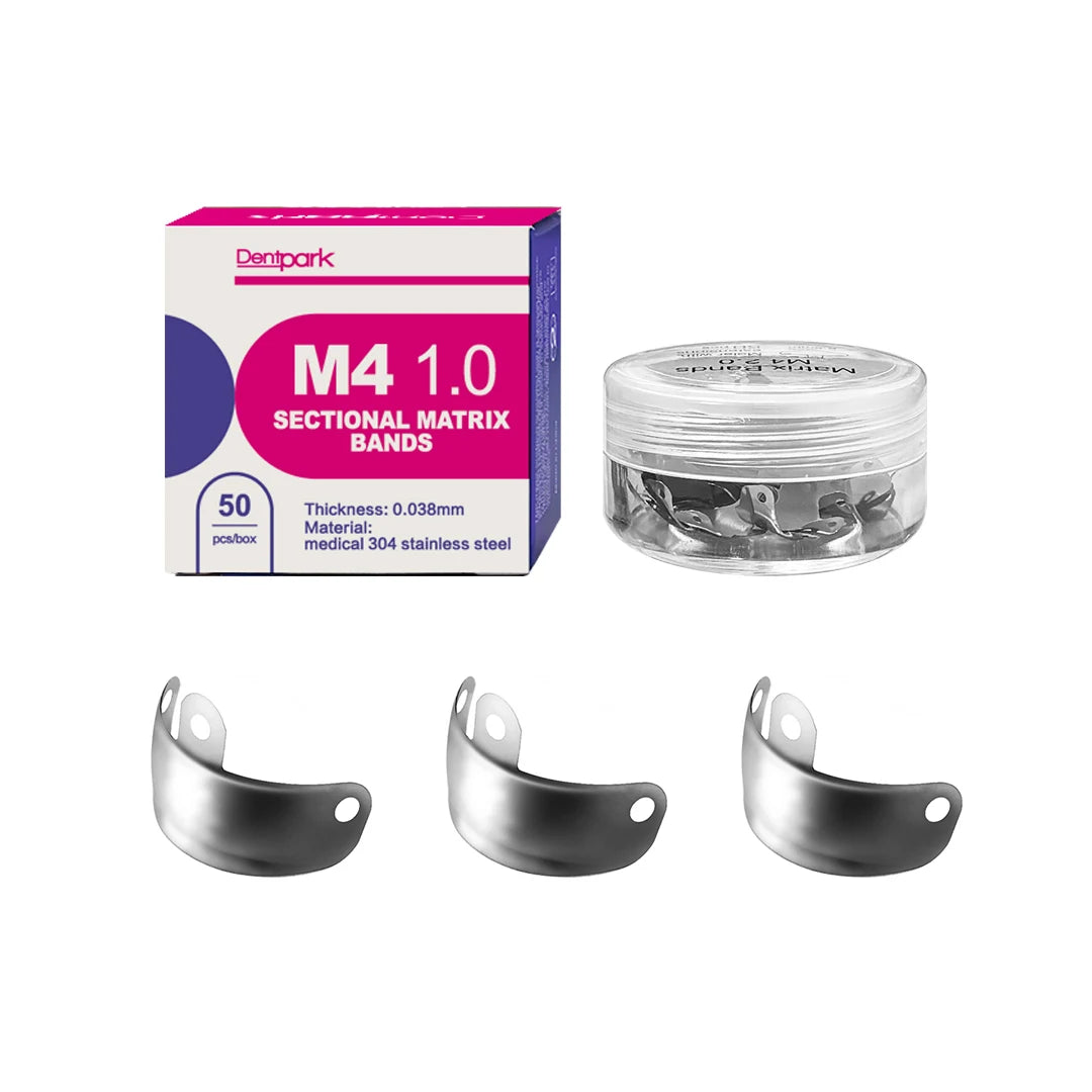 Dentpark Dental Sectional Matrix System Set Metal Matrices Bands Resin Clip Clamp Separating Ring Autoclavable Dentist Tools Molar 50pcs