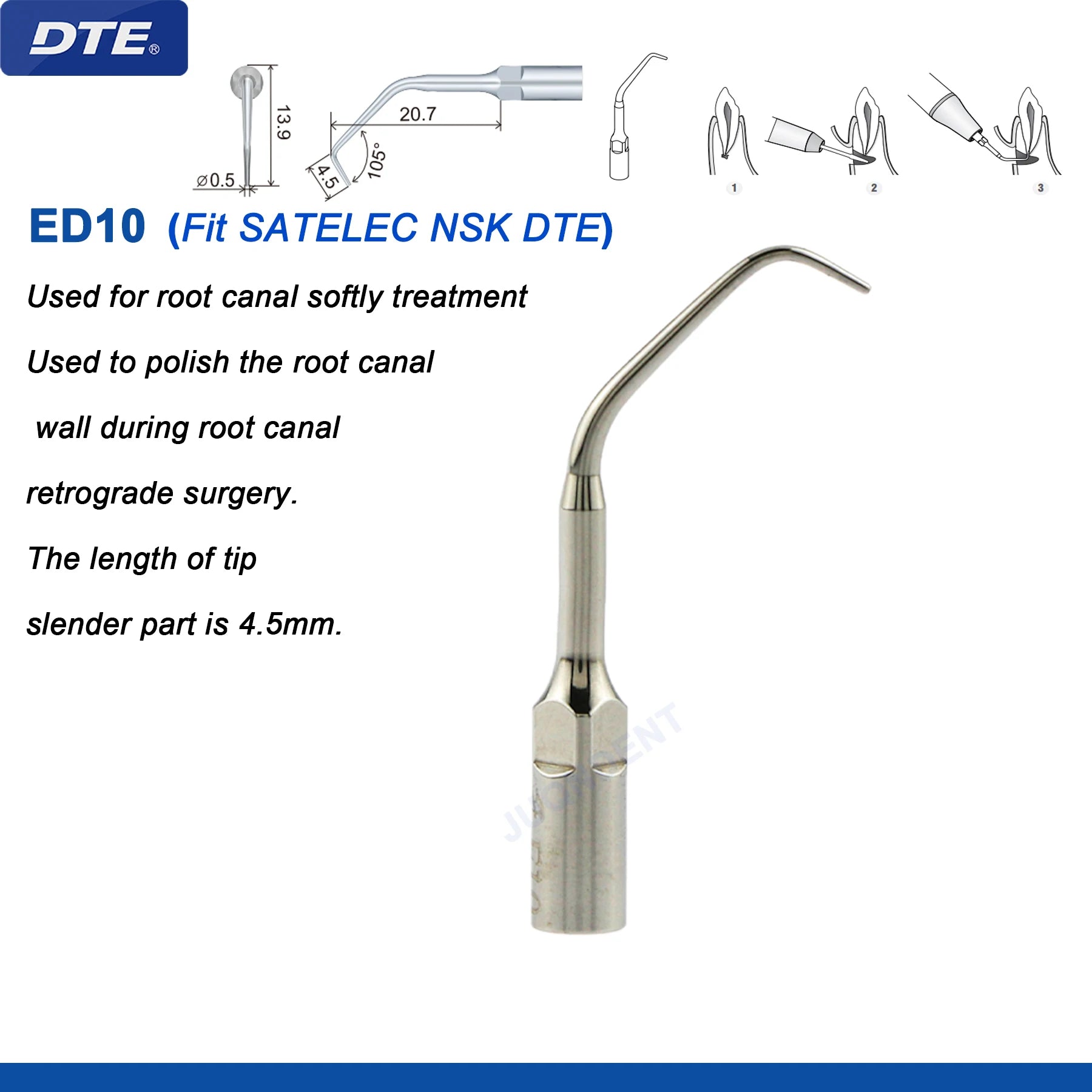 Woodpecker DTE Dental Ultrasonic Scaler Tips Dentistry Ultrasound Scaling Tip Fit EMS SATELEC NSK Dental Products ED10