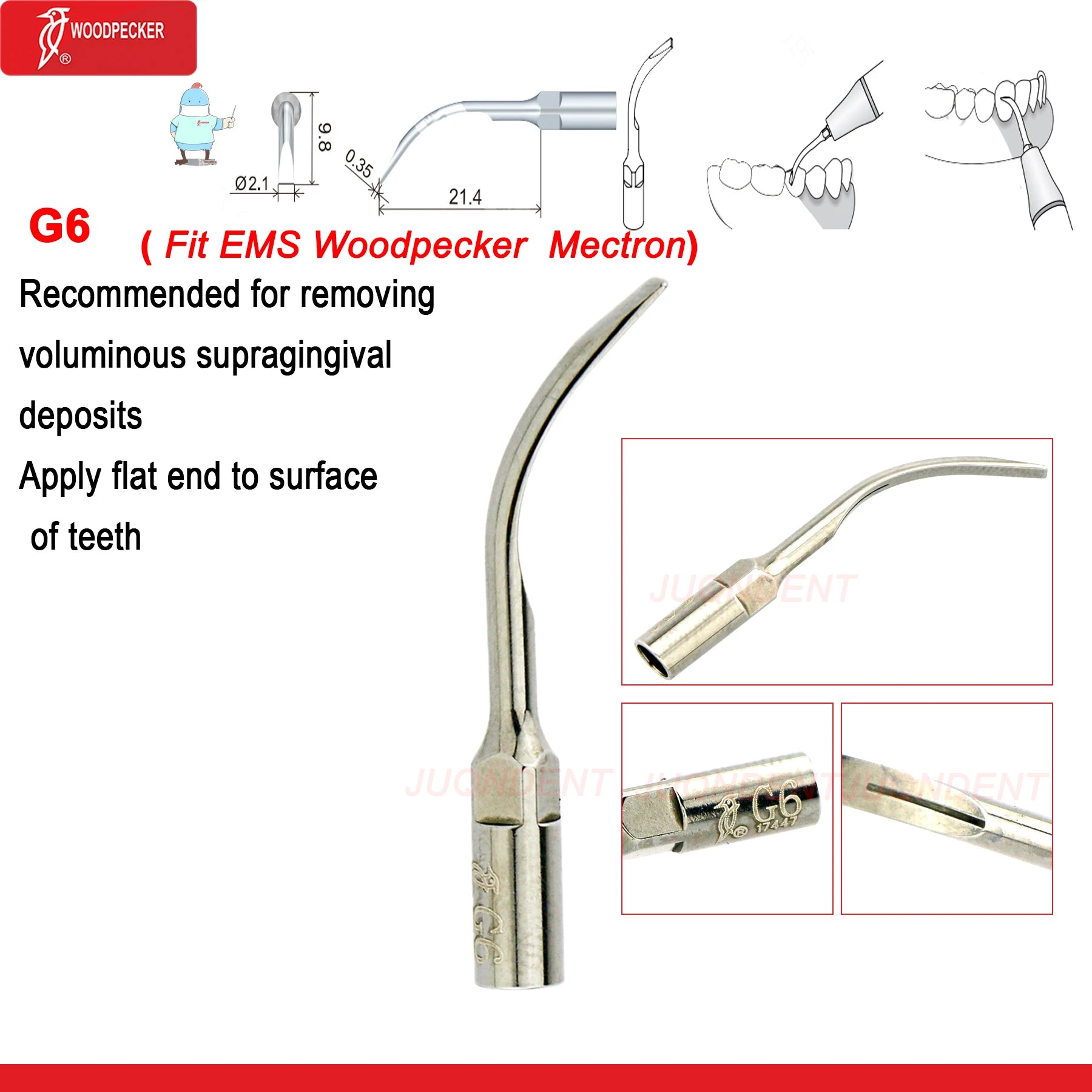 Woodpecker Dental Ultrasonic Scaler Piezo Build In UDS N2/N3 Scaler Tips For Teeth Scaling Endodontics Periodontics Fit EMS G6