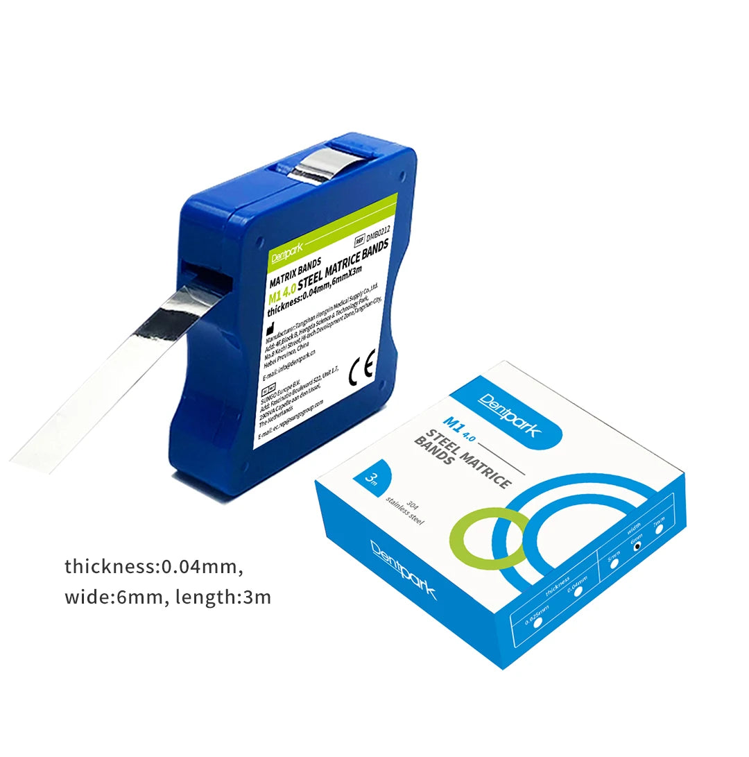 Dentpark Dental Strip Roll Matrix Bands Stainless Steel or Clear Polyester Film Sectional Contoured Matrices Dentistry Tools