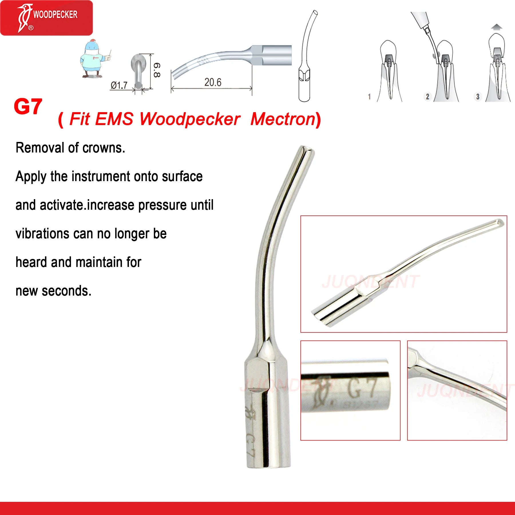 Woodpecker Dental Ultrasonic Scaler Piezo Build In UDS N2/N3 Scaler Tips For Teeth Scaling Endodontics Periodontics Fit EMS G7
