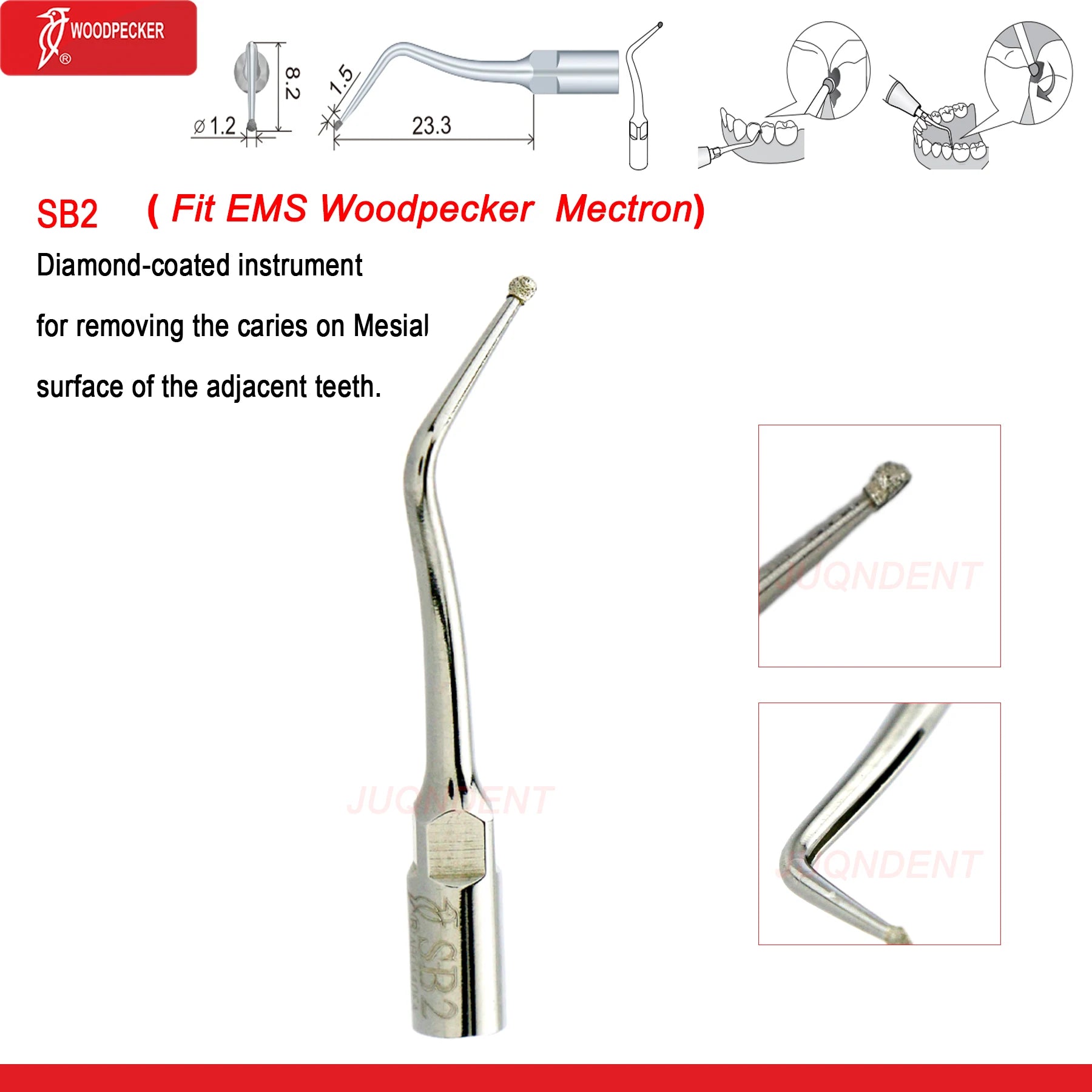 Woodpecker Dental Ultrasonic Scaler Piezo Build In UDS N2/N3 Scaler Tips For Teeth Scaling Endodontics Periodontics Fit EMS SB2