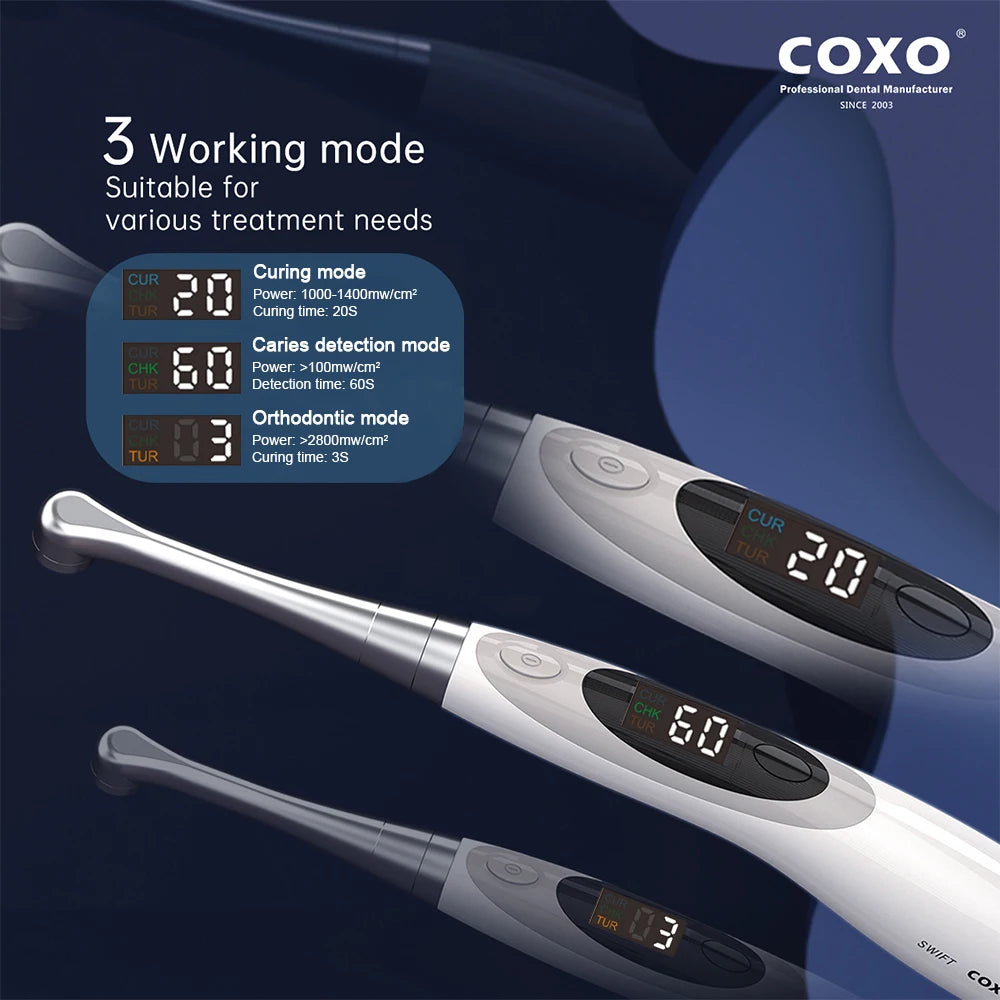 COXO Dental Curing Light DB686 Swift Caries Detector LED Lamp Wireless Curing & Orthodontic LED Light Dentistry Equipment