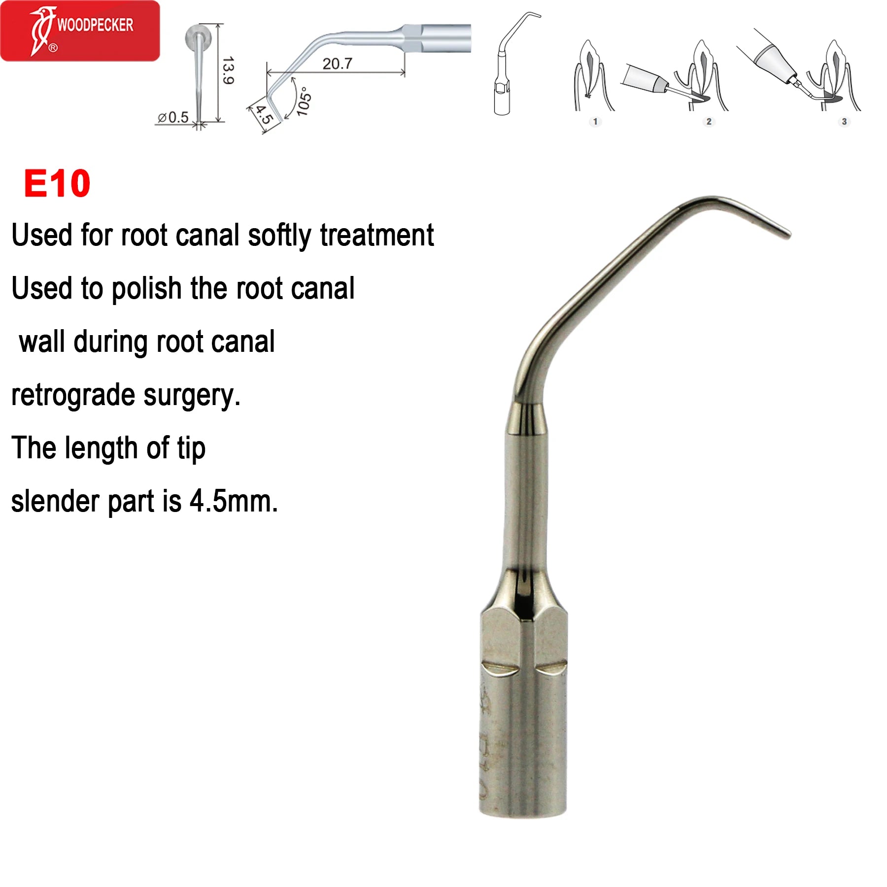 Woodpecker DTE Dental Ultrasonic Scaler Tips Scaling Endo Tip Dentistry Instruments Medical Accessories Fit EMS Satelec NSK E10