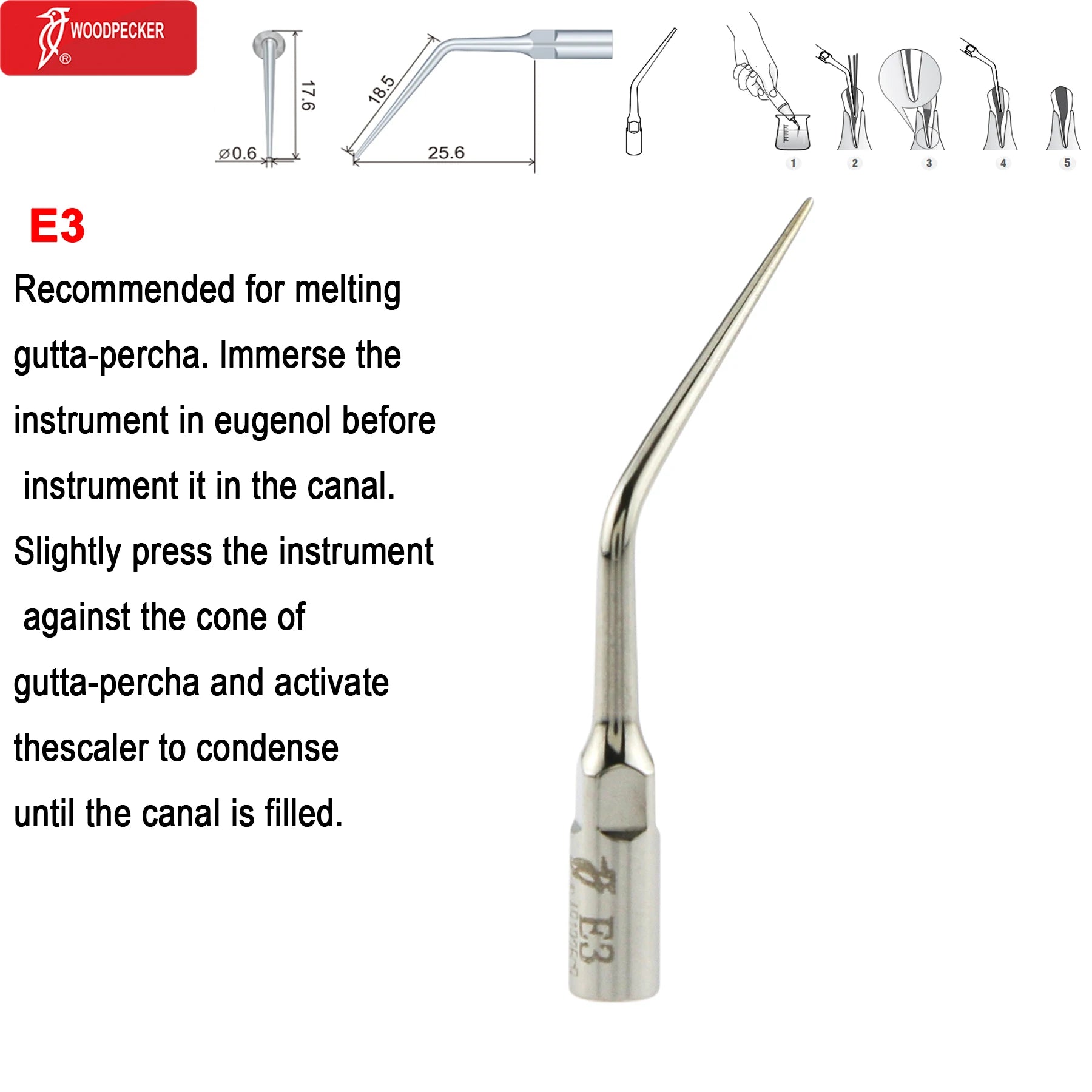 Woodpecker DTE Dental Ultrasonic Scaler Tips Scaling Endo Tip Dentistry Instruments Medical Accessories Fit EMS Satelec NSK E3