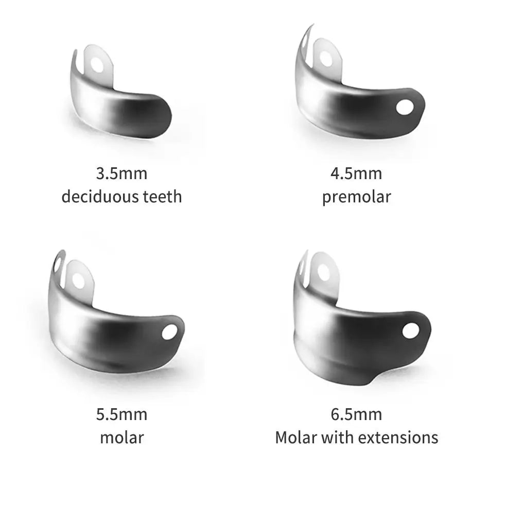 Dentpark Dental Sectional Matrix System Set C2 100pcs Matrix Bands &2 NITI Nickel-Titanium Alloy Clamp Ring R6 Dentistry Tools