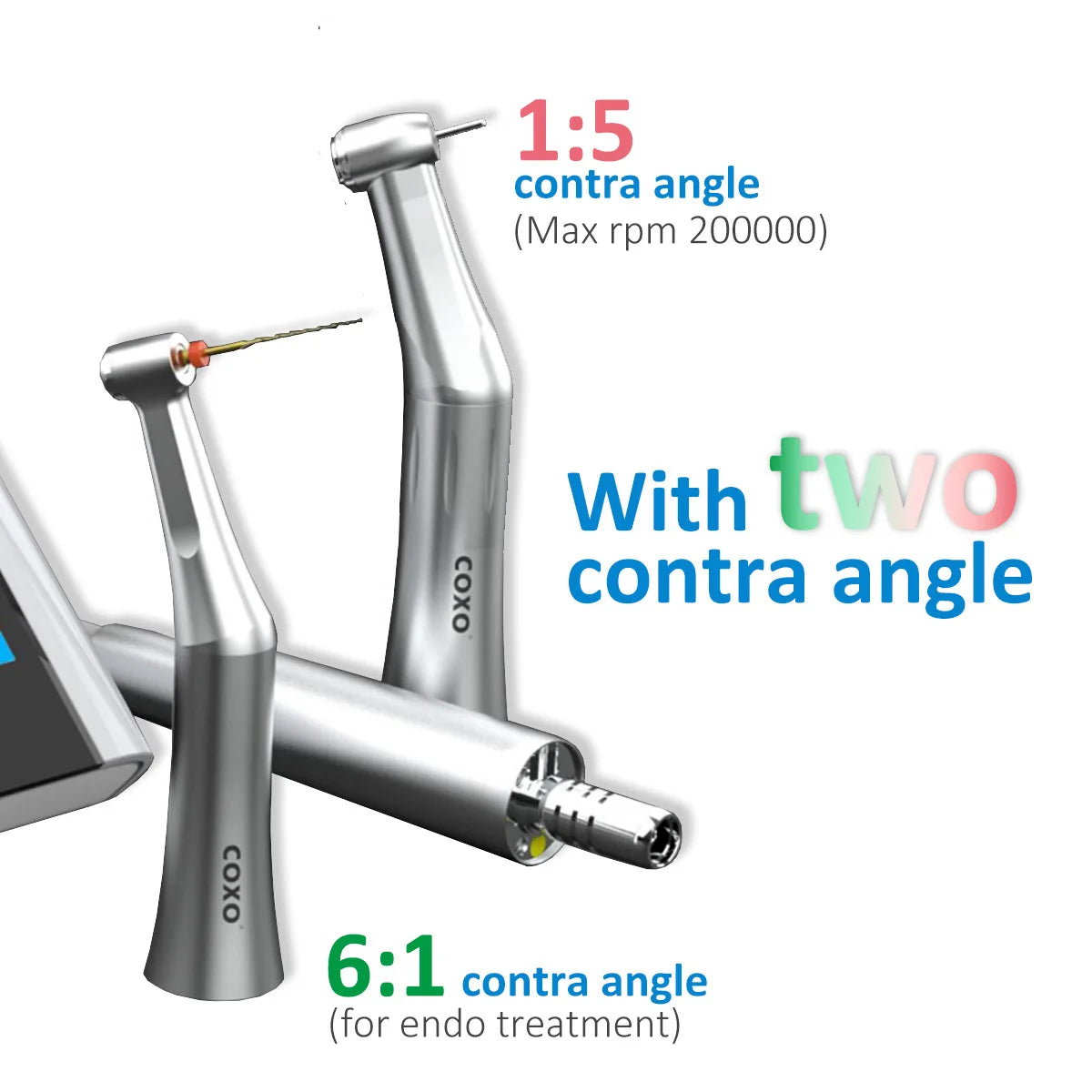 COXO Dental Motor C-Puma Master Electric Motor With 1:5 & 6:1 Contra Angle Full Touch Micromotor Dentistry Tool