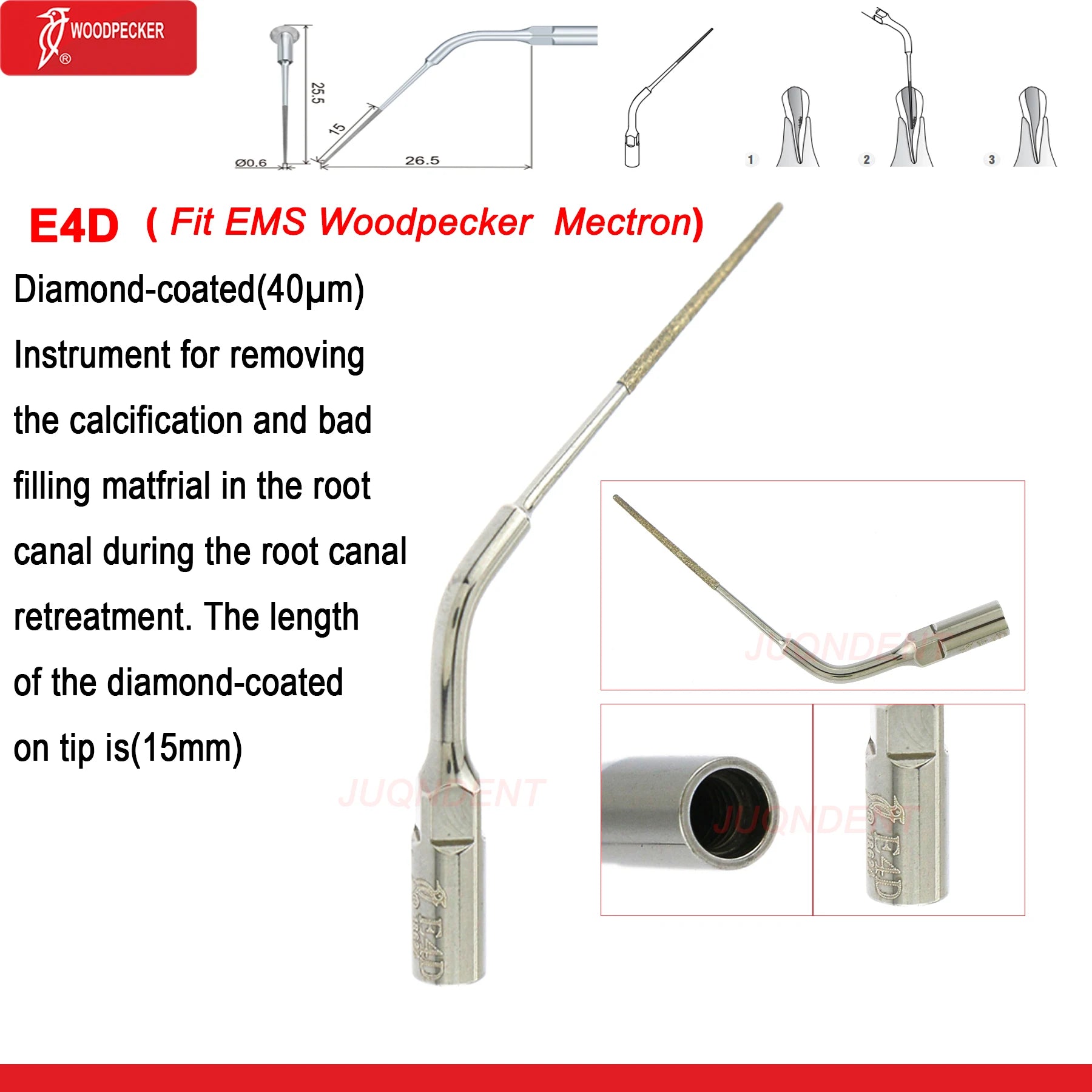 Woodpecker Dental Ultrasonic Scaler Piezo Build In UDS N2/N3 Scaler Tips For Teeth Scaling Endodontics Periodontics Fit EMS E4D