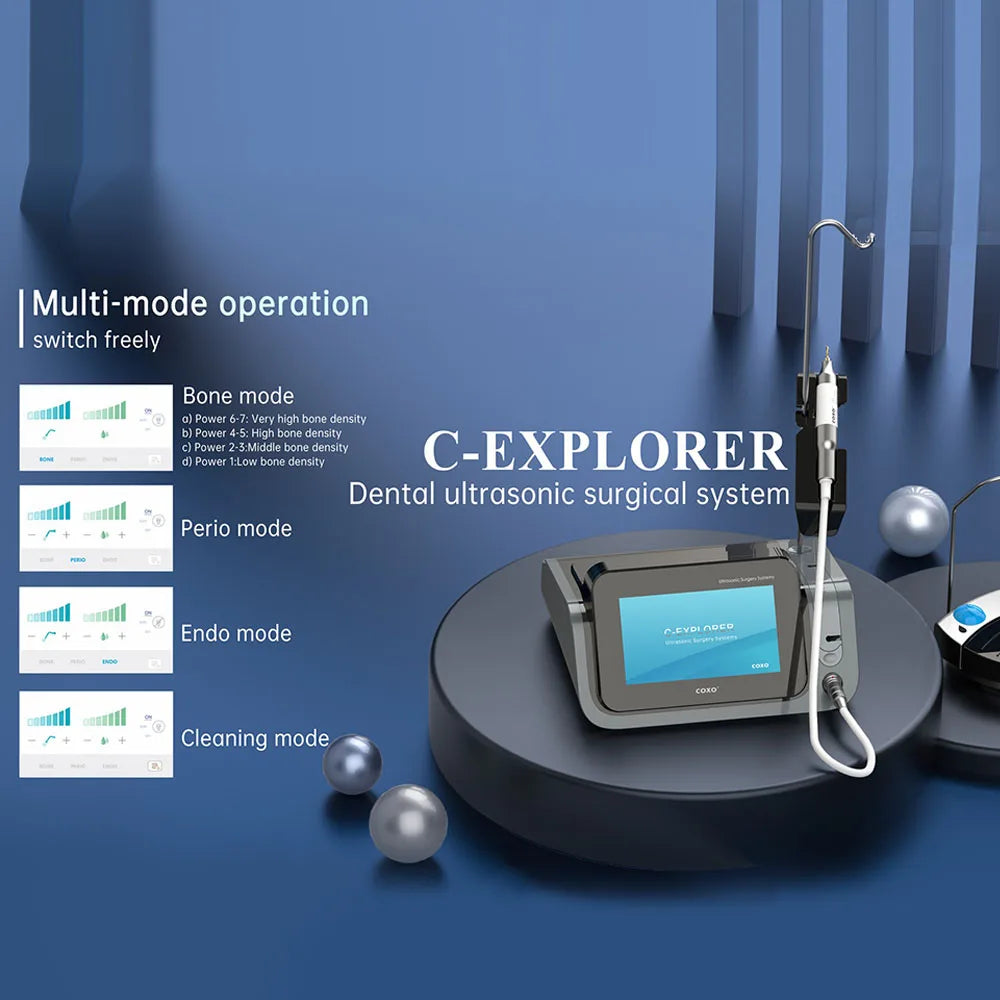 COXO C-Explorer Dental Ultrasonic Surgical System with 7pcs Tips Dental Piezoelectric Bone Cutter Dentistry Tools