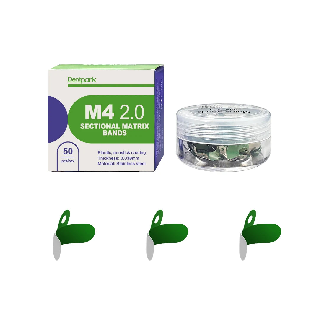 Dentpark/50pcs Dental Sectional Matrix Bands M4 2.0 with Non-Stick coating and elastic stainless material Contoured Matrices small