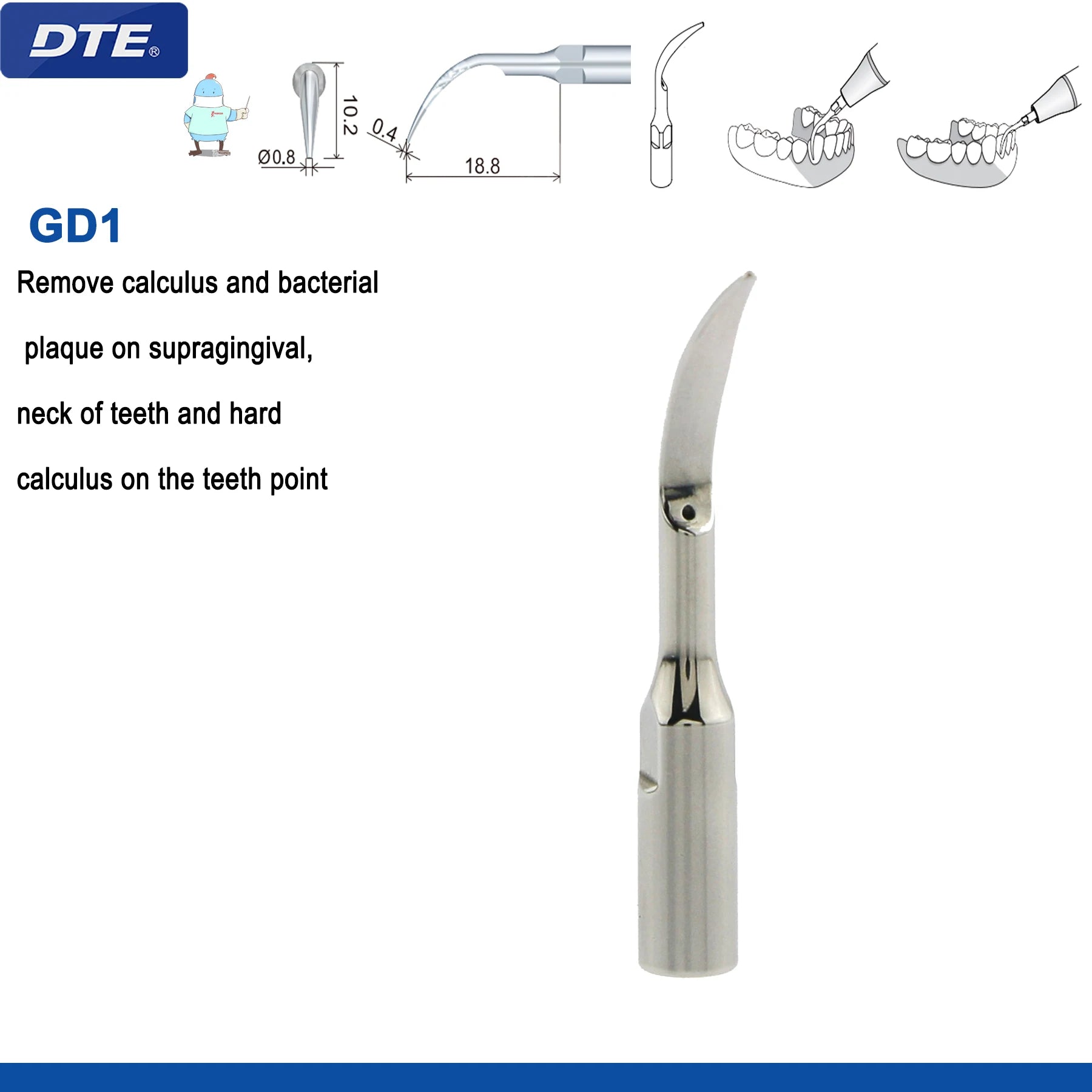 Dental Ultrasonic Scaler Tips Dentistry Instrument Scaling Tip Medical Accessories Fit EMS NSK SATELEC Scaler Handpiece GD1