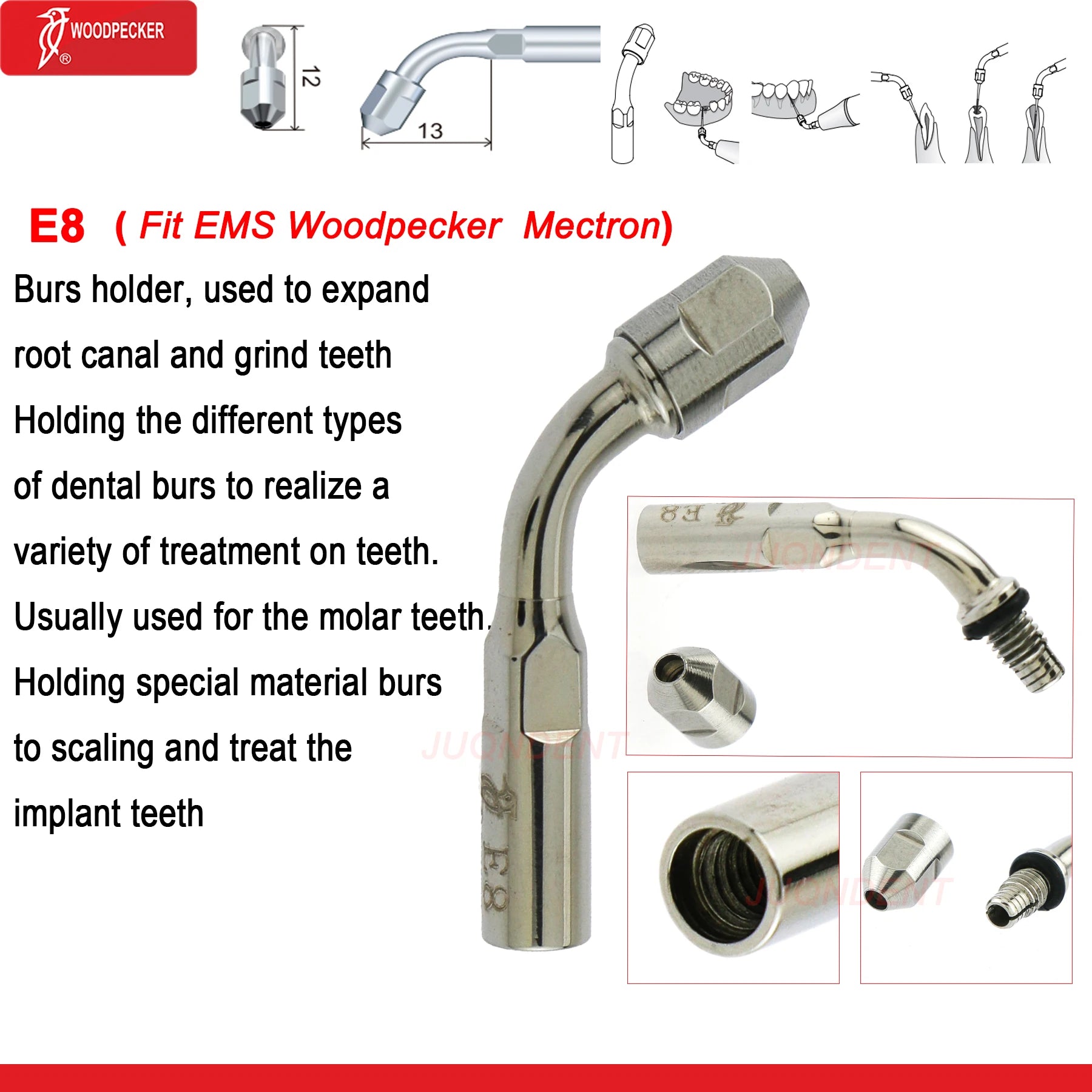 Woodpecker Dental Ultrasonic Scaler Piezo Build In UDS N2/N3 Scaler Tips For Teeth Scaling Endodontics Periodontics Fit EMS E8