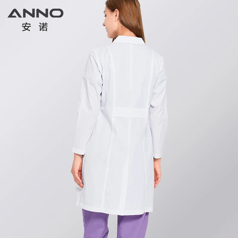 ANNO White Lab Coat Pregnancy Doctor Uniform Maternity Outfit Outwear Pregnant Medical Clothing Clinic Overall Pharmacy Gown