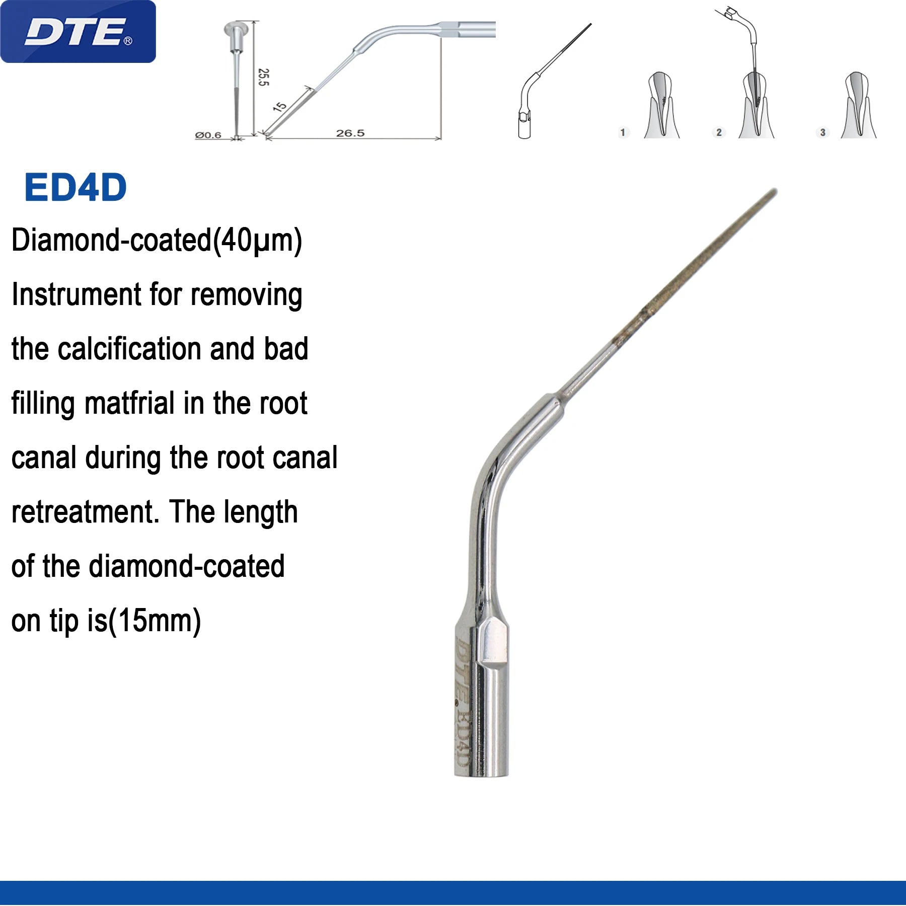 Woodpecker DTE Dental Ultrasonic Scaler Tips Scaling Endo Tip Dentistry Instruments Medical Accessories Fit EMS Satelec NSK ED4D