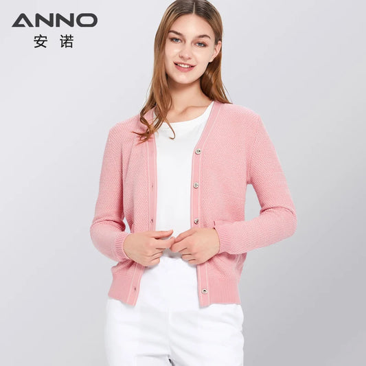 ANNO Cotton Sweater Winter Hospital Equipment Female Work Wear Clothing Keep Warm Shirt Nursing Fashion Pink Out Wear Coat G06-Pink