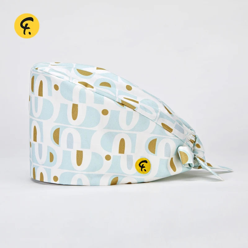 100% Cotton Medical Scrub Caps Women Men Dentist Hospital Doctor Work Surgical Hats Nursing Head Dress Carton Print FRH01-X125