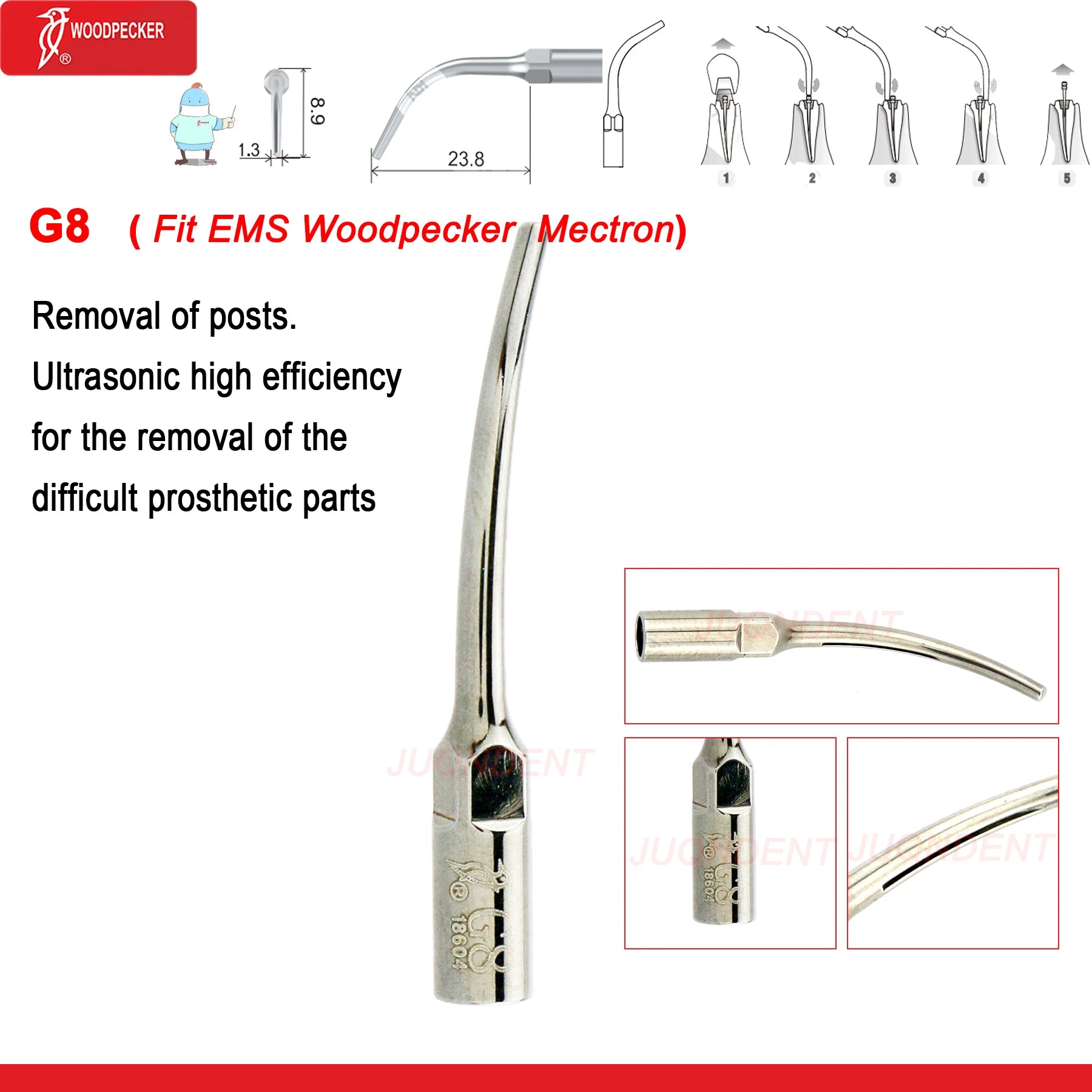 Woodpecker Dental Ultrasonic Scaler Piezo Build In UDS N2/N3 Scaler Tips For Teeth Scaling Endodontics Periodontics Fit EMS G8