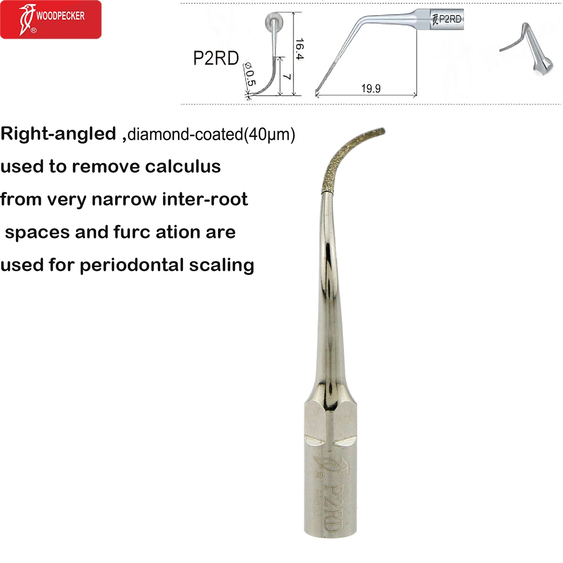Original Woodpecker Dental Ultrasonic Scaler Tips Dentistry Ultrasound Tip P E G SB For Teeth Cleaning Dental Products Fit EMS P2RD