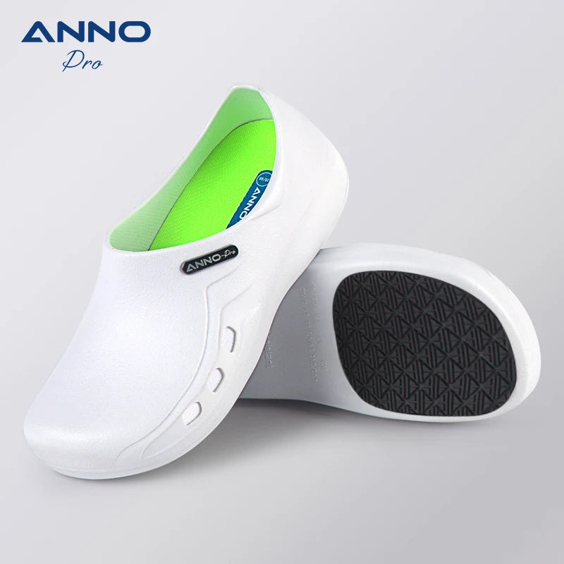 ANNO Soft Doctors Nurses Anti-slip Protective Clogs Operating Room Slippers Chef Work Flat Hospital Foot Wear with Shoes Pad BaiSe