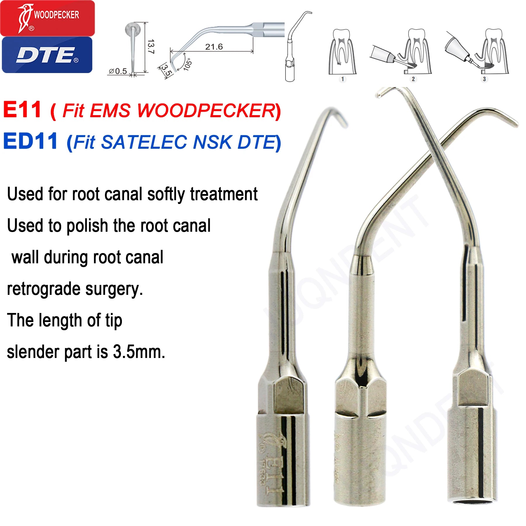 Woodpecker DTE Dental Ultrasonic Scaler Tips Dentistry Ultrasound Scaling Tip Fit EMS SATELEC NSK Dental Products