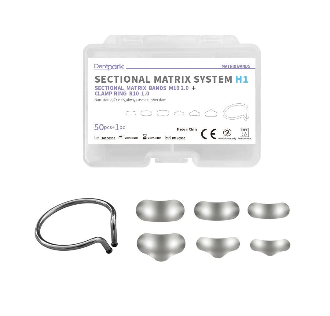 Dental Sectional Matrix System Set 50PCS Matrix Bands Separating Clamp Ring for Class II Composite Restoration Dentist tools H1 Set