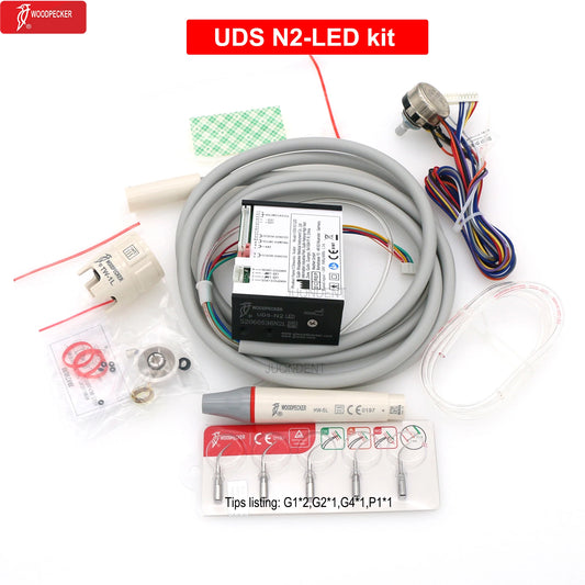 Woodpecker Dental Ultrasonic Scaler Piezo Build In UDS N2/N3 Scaler Tips For Teeth Scaling Endodontics Periodontics Fit EMS UDS N2 -LED Kit
