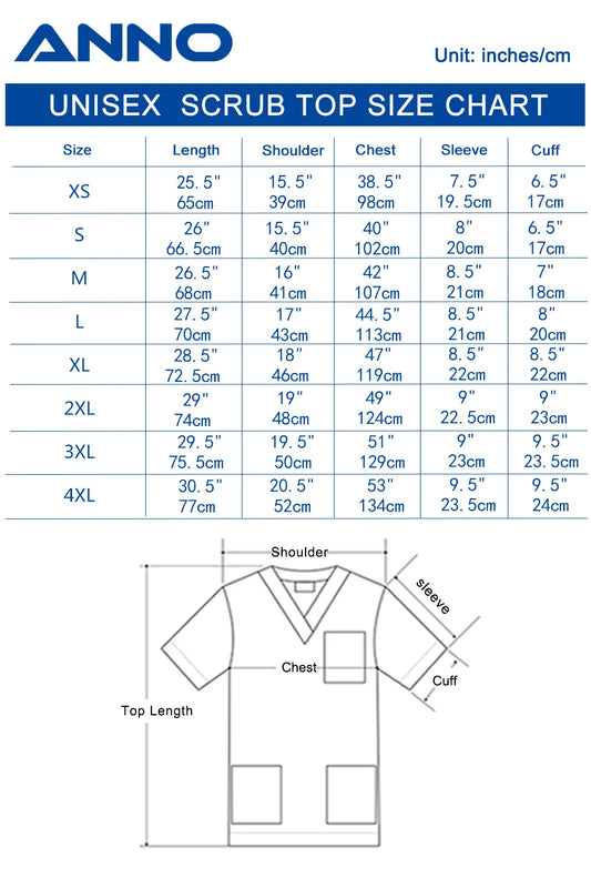 ANNO Women Hospital Nurse Uniform with Adjust Waist Body Scrubs Tops Pretty Clinic Paramedic Clothing Cosmetologist Coveralls