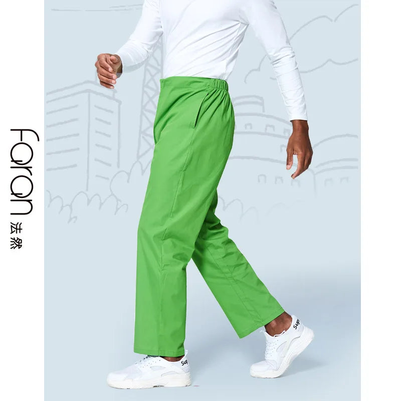ANNO Work Trouser Doctor Nurse Uniform Bottoms Cotton More Pockets Dental Scrubs Pants SPA Nursing Scrub Pants FRPT1904-QinCaoLv