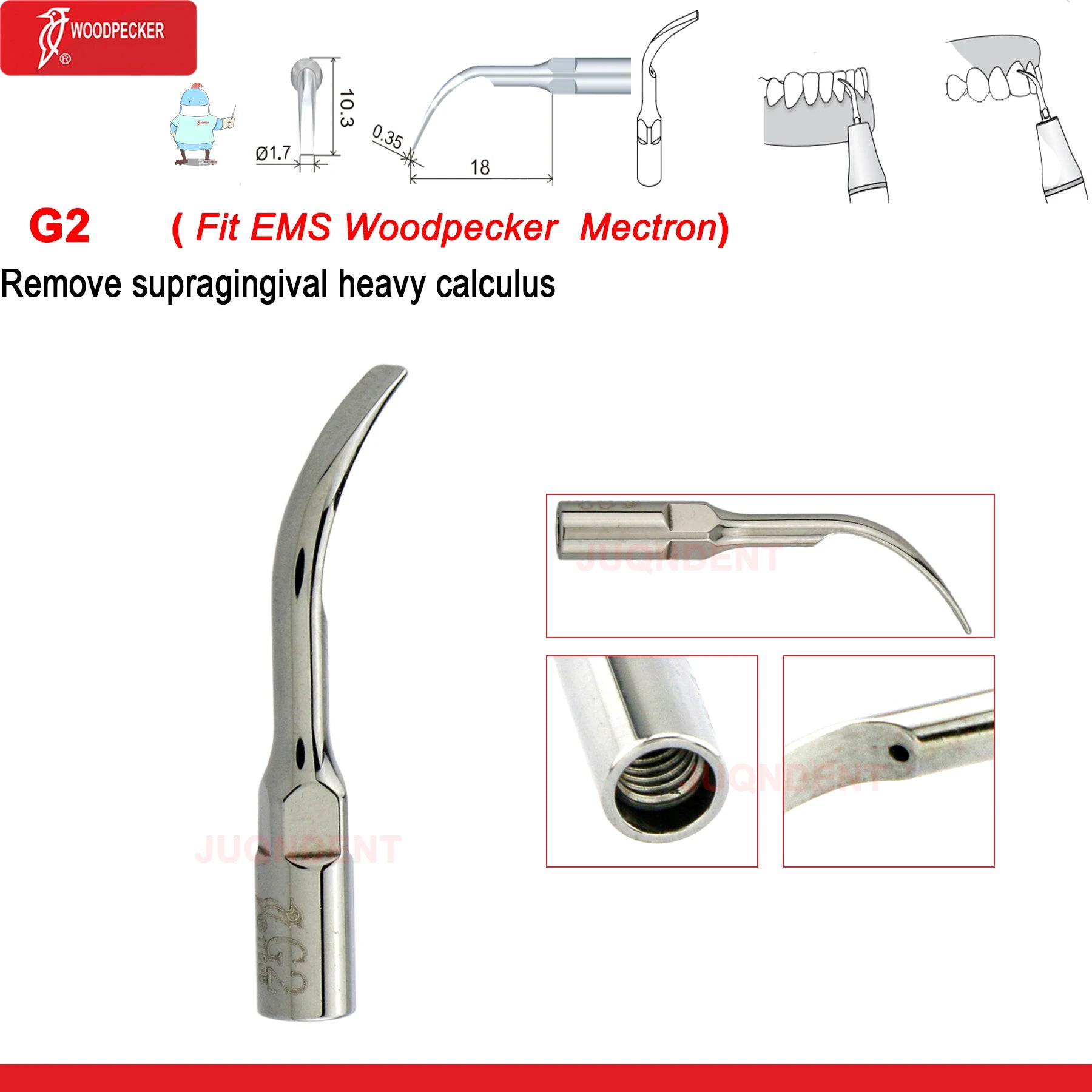 Original Woodpecker DTE Dental Scaler Tips Ultrasonic Scaling Tip G1-G8 GD1-GD8 For teeth cleaning Fit EMS NSK Satelec Acteon G2-1pc