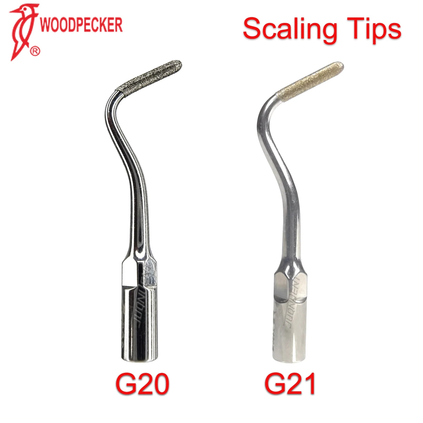 Original Woodpecker Scaler Tips Dental Ultrasonic Scaling Tip With Diamond G20 G21 Fit EMS Mectron Scaler Handpieces