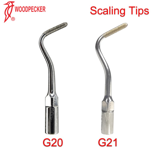 Original Woodpecker Scaler Tips Dental Ultrasonic Scaling Tip With Diamond G20 G21 Fit EMS Mectron Scaler Handpieces