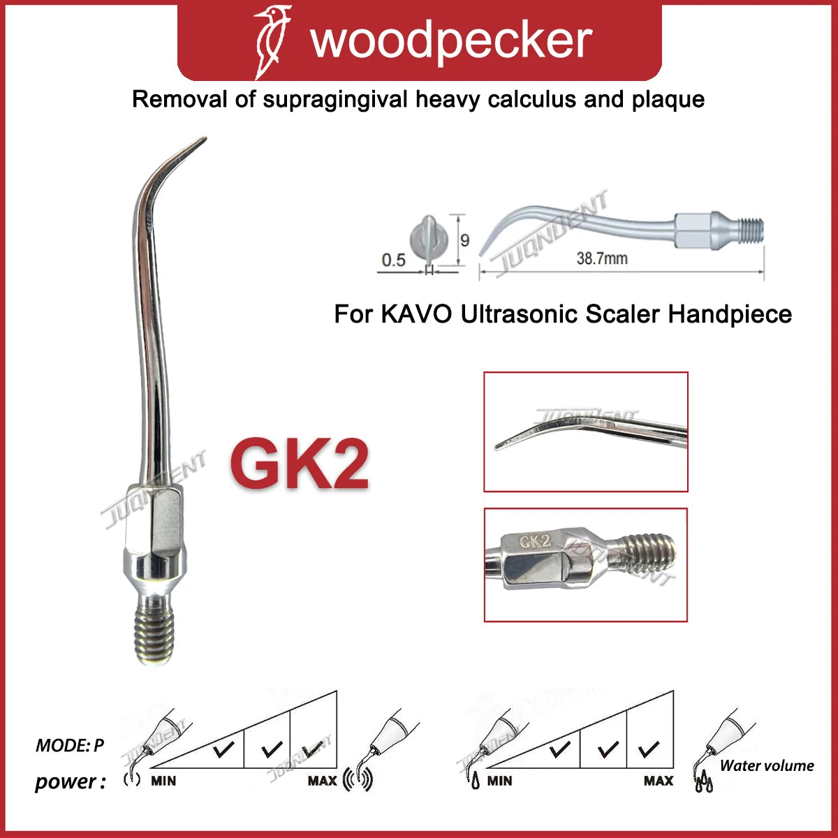 Woodpecker Dental Ultrasonic Scaler Tips Scaling Tip Fit KAVO SONICflex Dentistry Air Scaler Handpiece Dental Instrument GK1 GK2 GK2